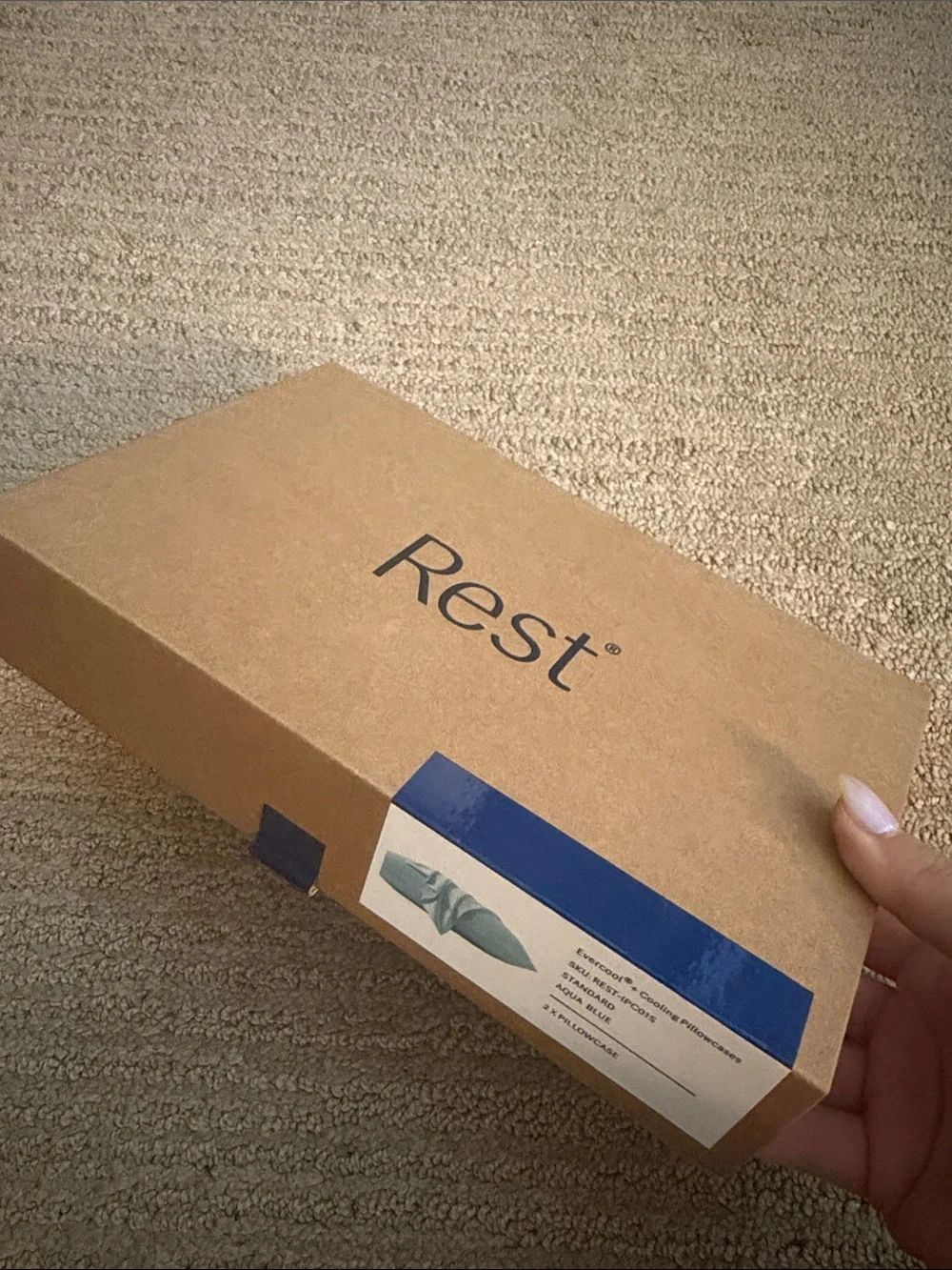 NWT - REST - EVERCOOL - cooling pillowcases, aqua blue (x2)